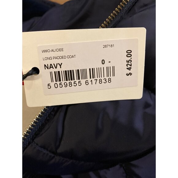 Ted Baker Aliciee Quilted Navy Belted Coat - Size 0/2 US - New with Tags - Picture 10 of 13